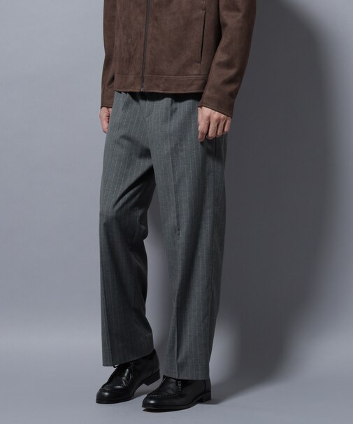 DELEGANTEエアリーサキソニー／CHK／ST ストレートFITパンツ(セットアップ可)