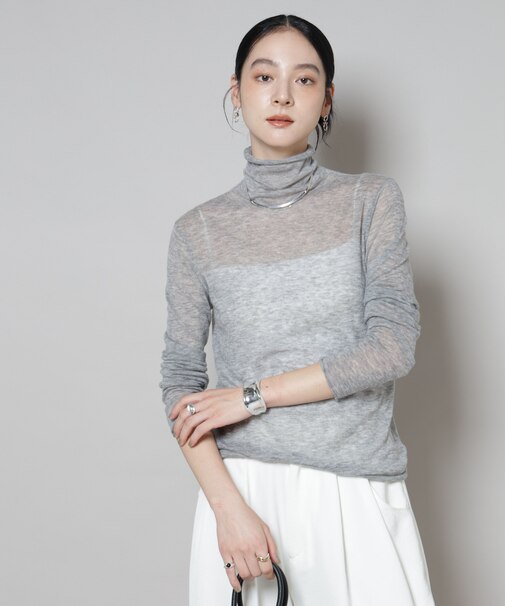 スイビウールタートルネックニットプルオーバー