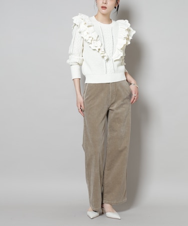 コーデュロイワイドパンツ