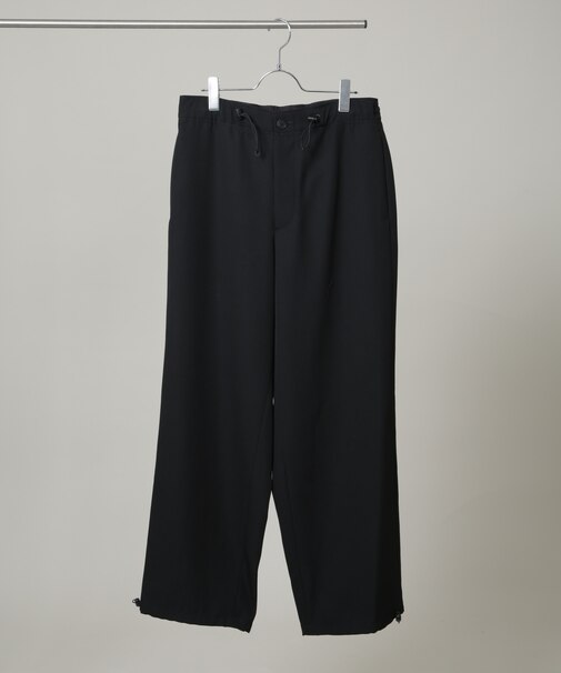 ATON／BACK SATIN UTILITY PANTS