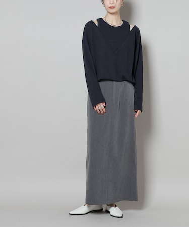 スーツライクIラインロングスカート