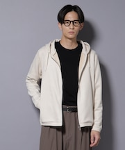 フェイクスエードZIPフーディー 長袖