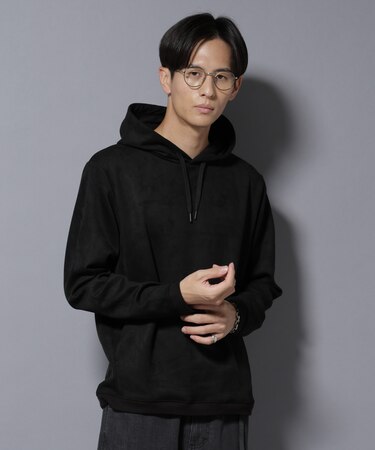 フェイクスエードフーディー 長袖