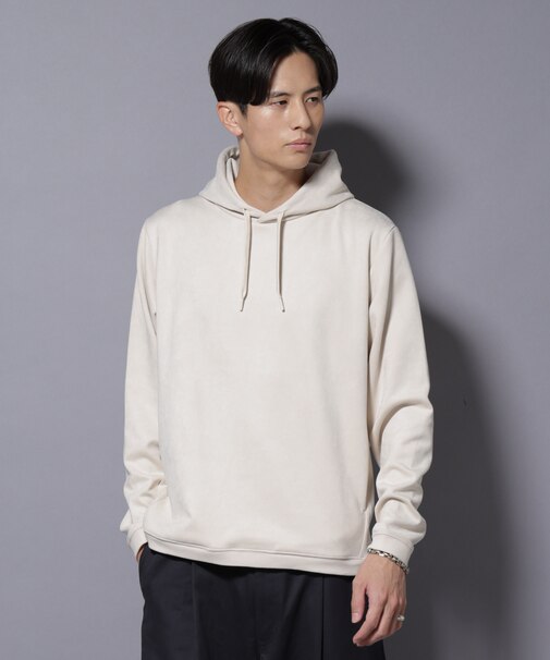 フェイクスエードフーディー 長袖