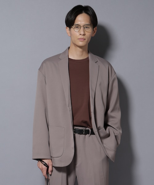 ◎極美品 ナノユニバース ジャージー 総柄セットアップ 千鳥 M 伸縮性1 Damerino」DotAir(R) サッカー ストレッチ セットアップ / 吸水速乾
