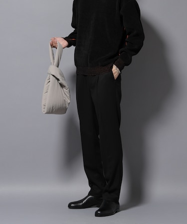 微起毛1タックテーパードパンツ