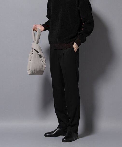 微起毛1タックテーパードパンツ