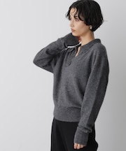 「STEVELOUR」スキッパーポロ衿ソフトタッチニット