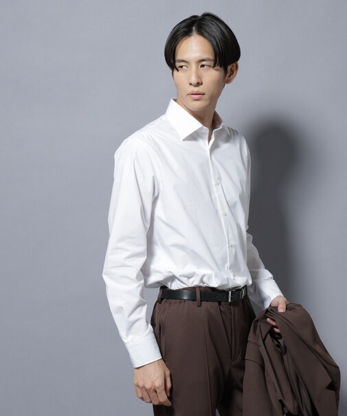 「N shirt」Anti Soaked(R)汗染み防止セミワイドカラーシャツ長袖