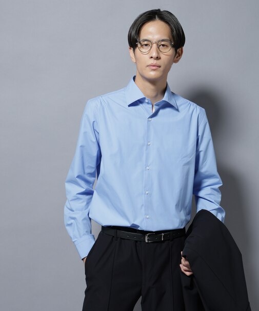 「N shirt」Anti Soaked(R)汗染み防止セミワイドカラーシャツ長袖