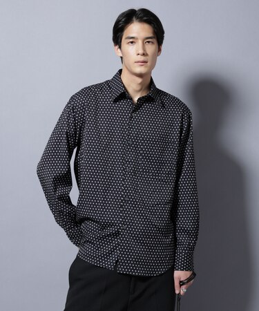 「EDITORIAL PRINT」シルキータッチシャツ