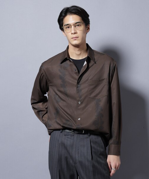 「EDITORIAL PRINT」シルキータッチシャツ