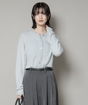 ミニラメシャギークルーネックカーディガン