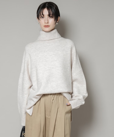 タートルワイドシルエット圧縮ニット