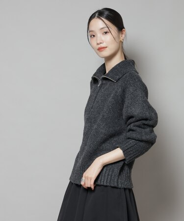 ハーフジップニットプルオーバー