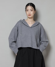 スキッパーフードニット