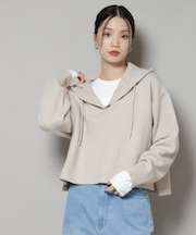 スキッパーフードニット