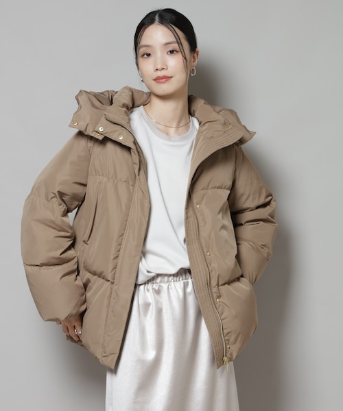 撥水加工 フードショートダウンコート｜ナノ・ユニバースの通販｜&mall