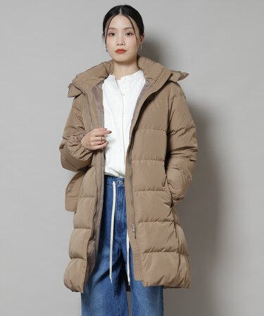 撥水加工 フードロングダウンコート