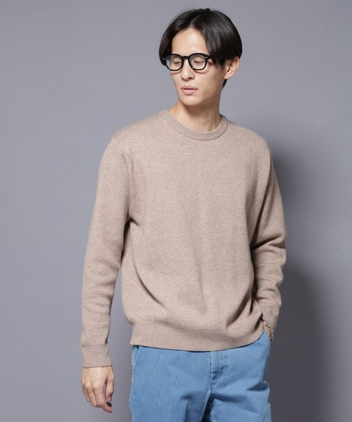 シルク混クルーネックニット