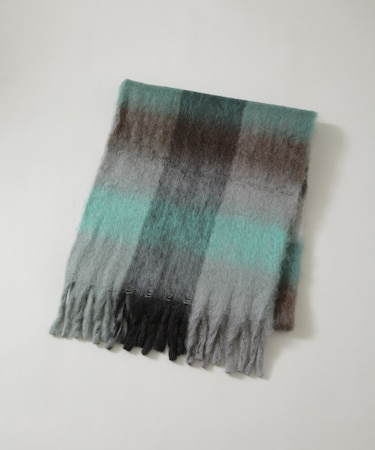 ボリュームフリンジマフラー ／ チェック