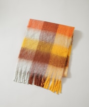 ボリュームフリンジマフラー ／ チェック