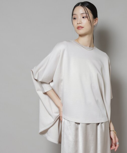 ドルマンスリーブバックドロストヘムカットプルオーバー