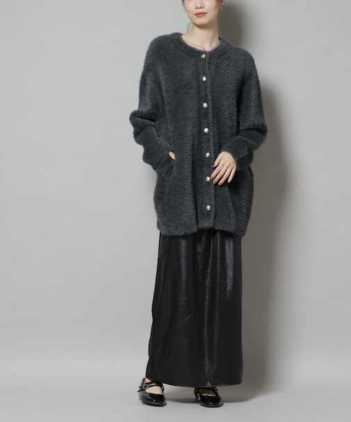 レザーライクシャイニースカート