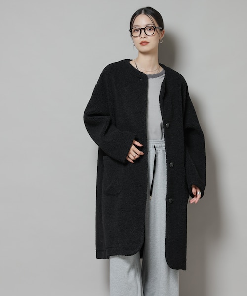 ソフトボアノーカラーコート｜ナノ・ユニバースの通販｜&mall