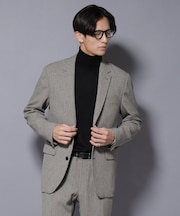 ｢N JACKET BASIC｣ 洗えるMIXツイードストレッチジャケット(セットアップ可)