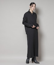 ドロストベスト＋リブニットワンピースセット