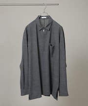 ATON／TWIST WOOL WASHER ZIP UP SHIRT