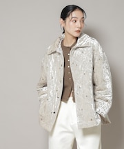 ベロアキルト刺繍ブルゾン