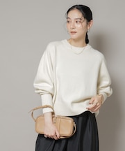 AQUAウールカシミヤクルーネックニットプルオーバー