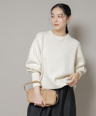 AQUAウールカシミヤクルーネックニットプルオーバー