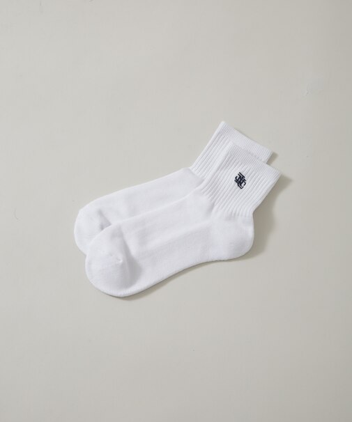 ｢NJ／CLUB｣  クォーターリブロゴ刺繍ソックス