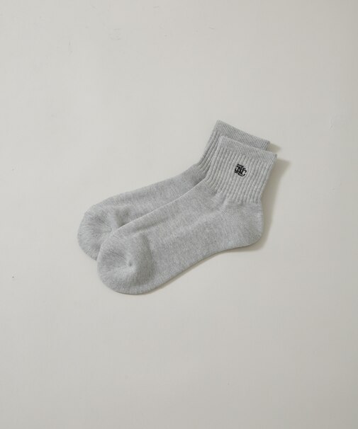 ｢NJ／CLUB｣  クォーターリブロゴ刺繍ソックス