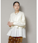 ダブルジャガードニット×タックブラウス ペプラムセット