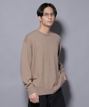 アンゴラ混ライトクルーネックニット