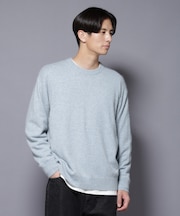 アンゴラ混ライトクルーネックニット