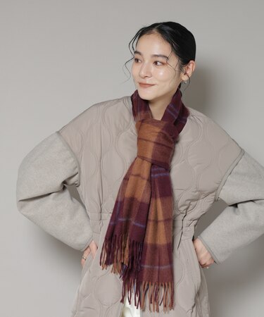 カシミヤチェックストール