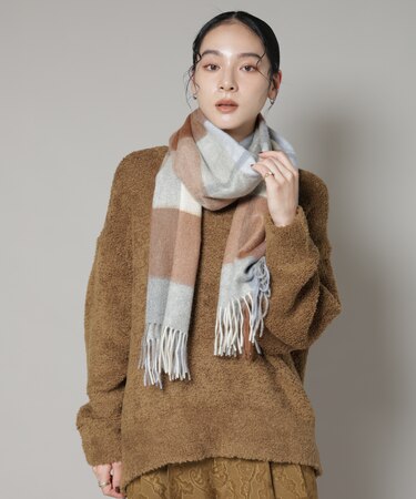 カシミヤチェックストール