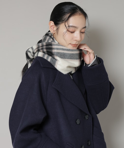 カシミヤチェックストール