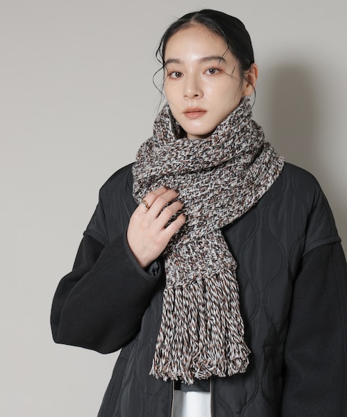 ミックスカラーニットストール｜ナノ・ユニバースの通販｜&mall
