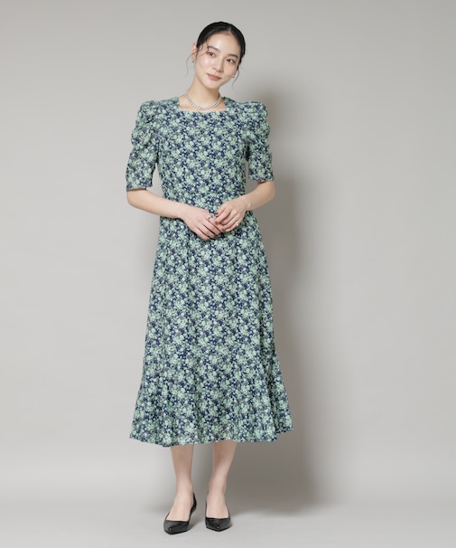 troisieme chaco／CUT JACQUARD PRINT ワンピース