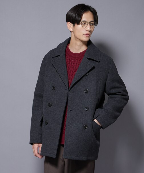 ウールカシミヤメルトンPコート