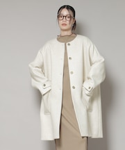 ノーカラーコクーンミドルコート