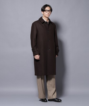 ウールカシミヤメルトンシングルコート