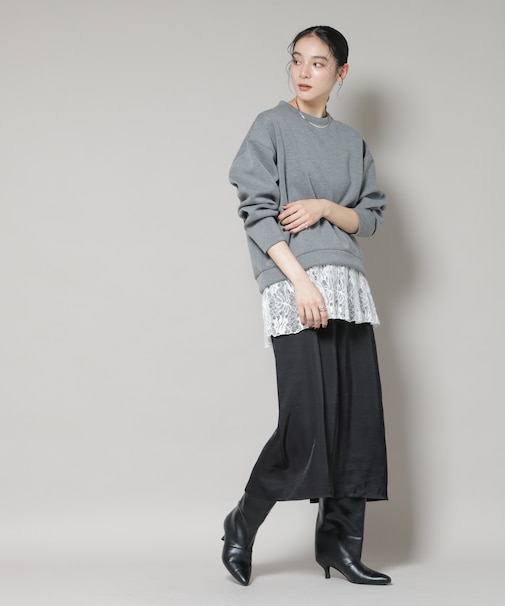 レースレイヤードセットワンピース