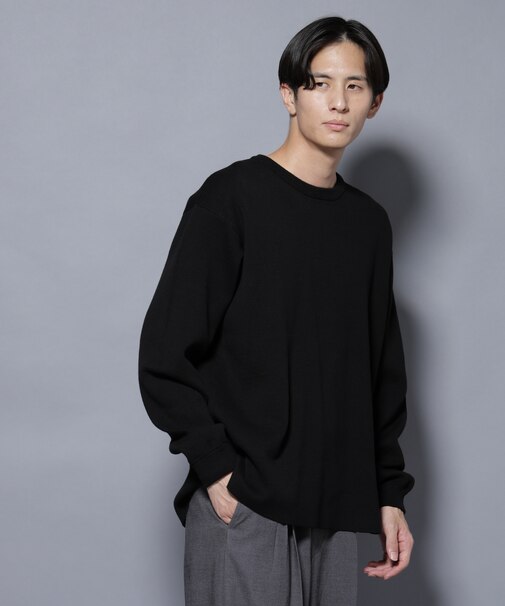 ミラノリブ ワイドクルーネックニット